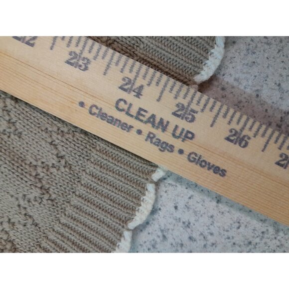 Vintage Womens Grandpa Sweater Sz Small Knit Polo 3D Beige Fair Isle Stripe - Picture 5 of 6